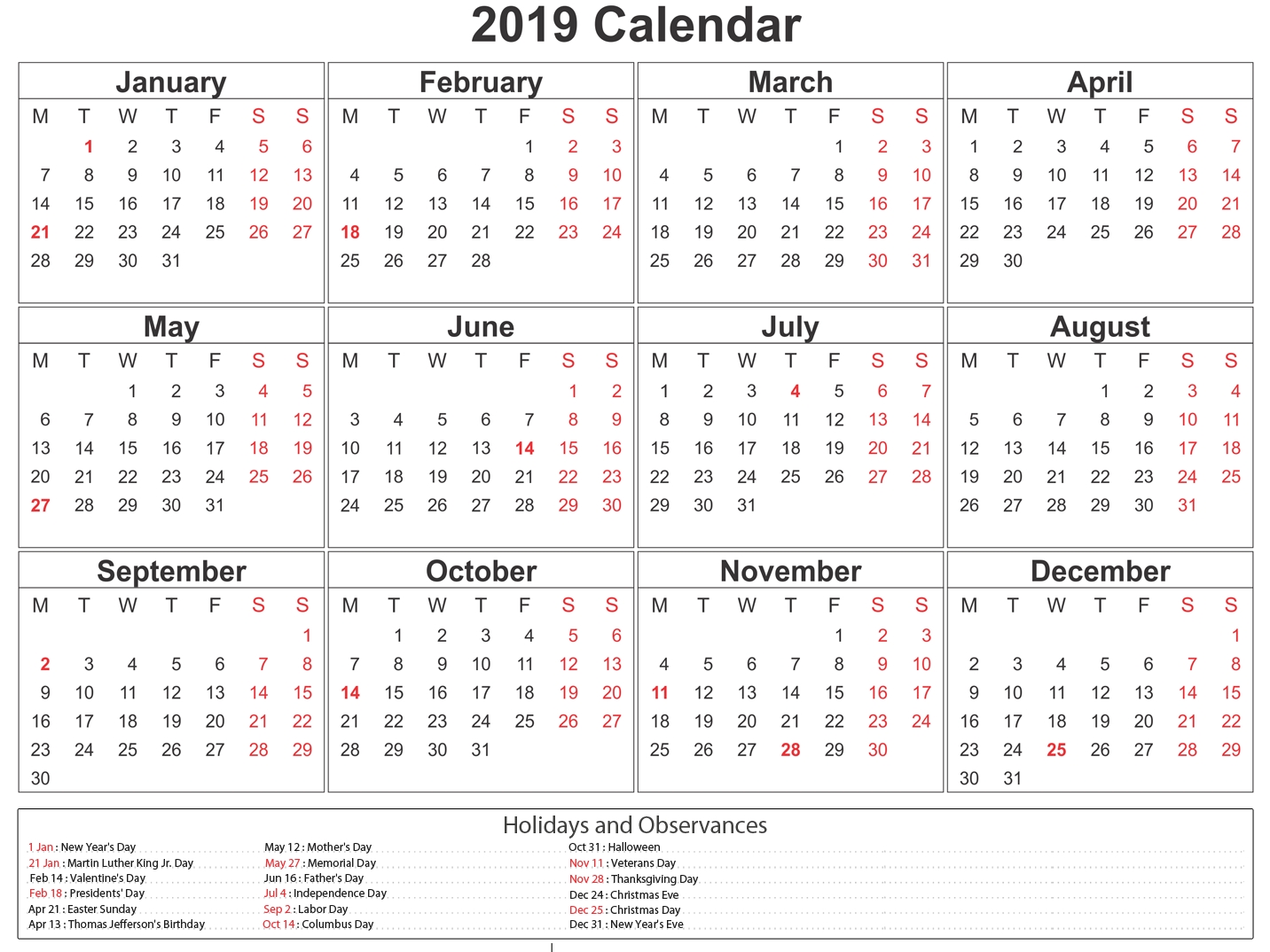 Printable South Africa 2019 Calendar #southafrica #calendar-2020 Calendar With Holidays South Africa