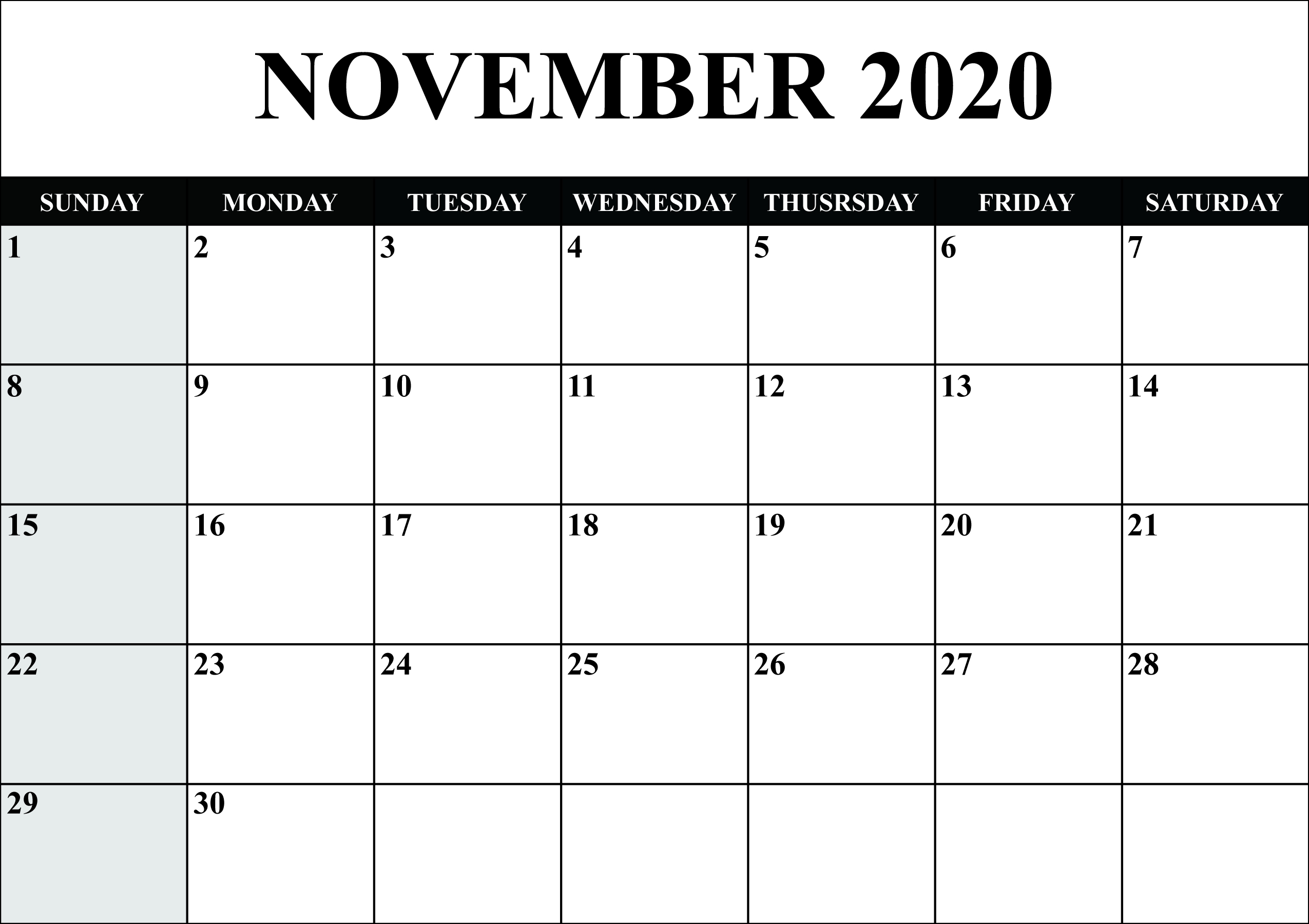 Printable Yearly Calendar 2020 Template With Holidays [Pdf-Printable Calendar 2020 Monthly Monday Start