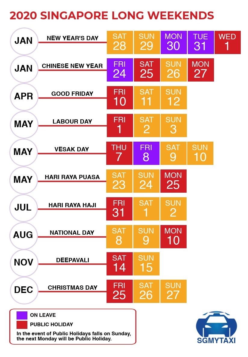 Public &amp; School Holidays Singapore 2019 &amp; 2020 (19 Long-Calendar Malaysia 2020 School Holidays