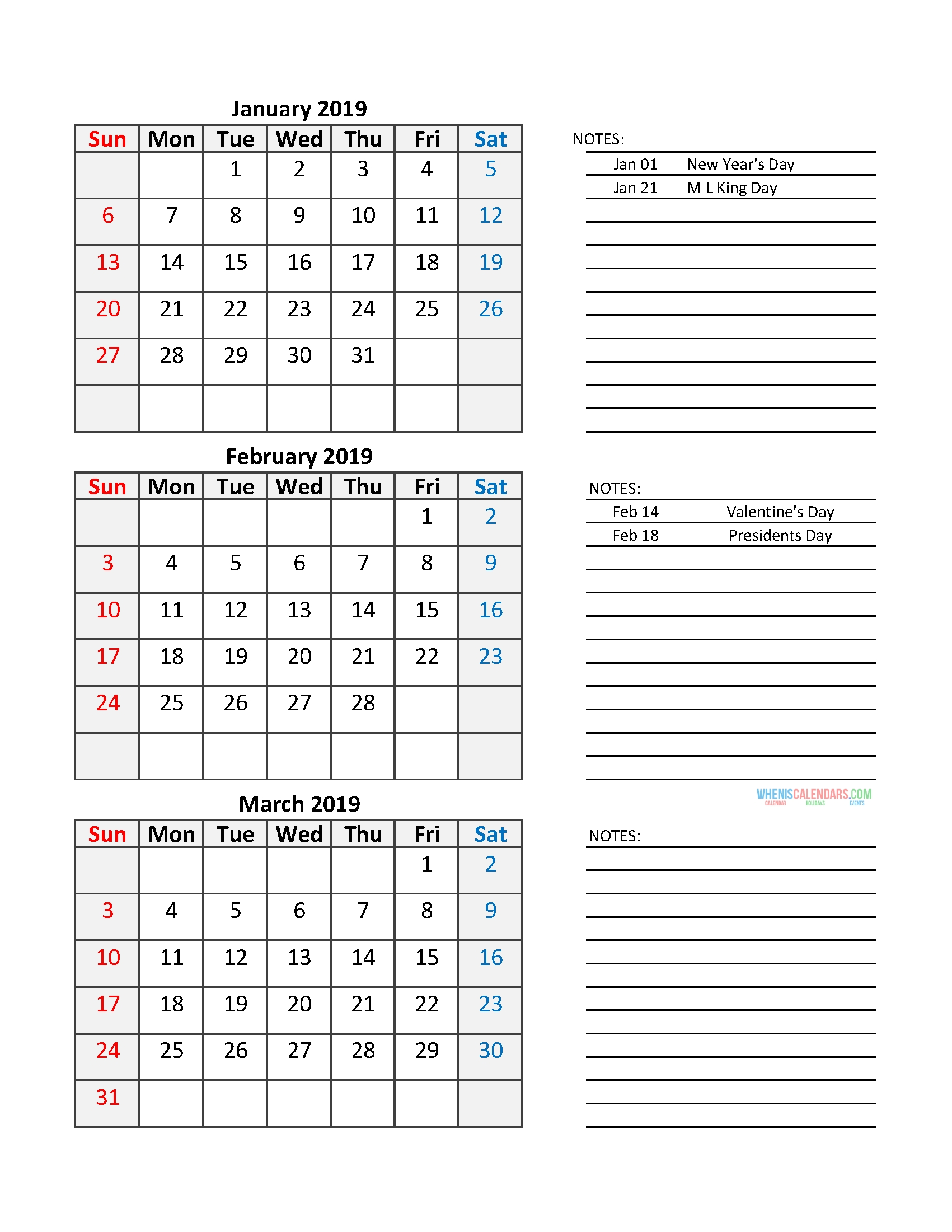 Quarterly Calendar 2019 Printable Calendar Template | Free-Blank Quarterly Calendar Printable 2020