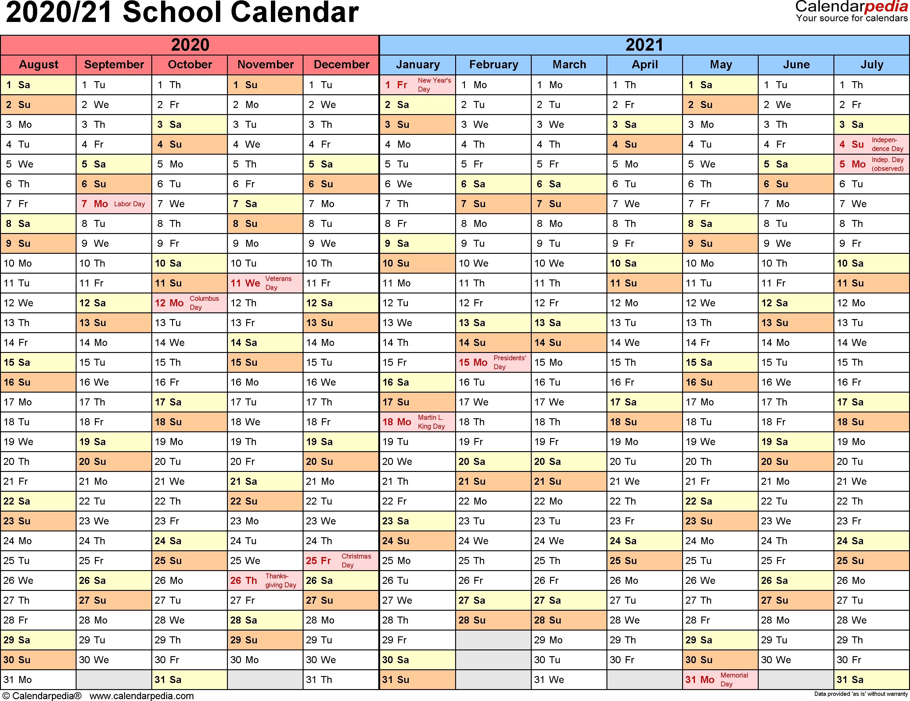 School Calendars 2020/2021 As Free Printable Word Templates-School Calendar Template 2020-20