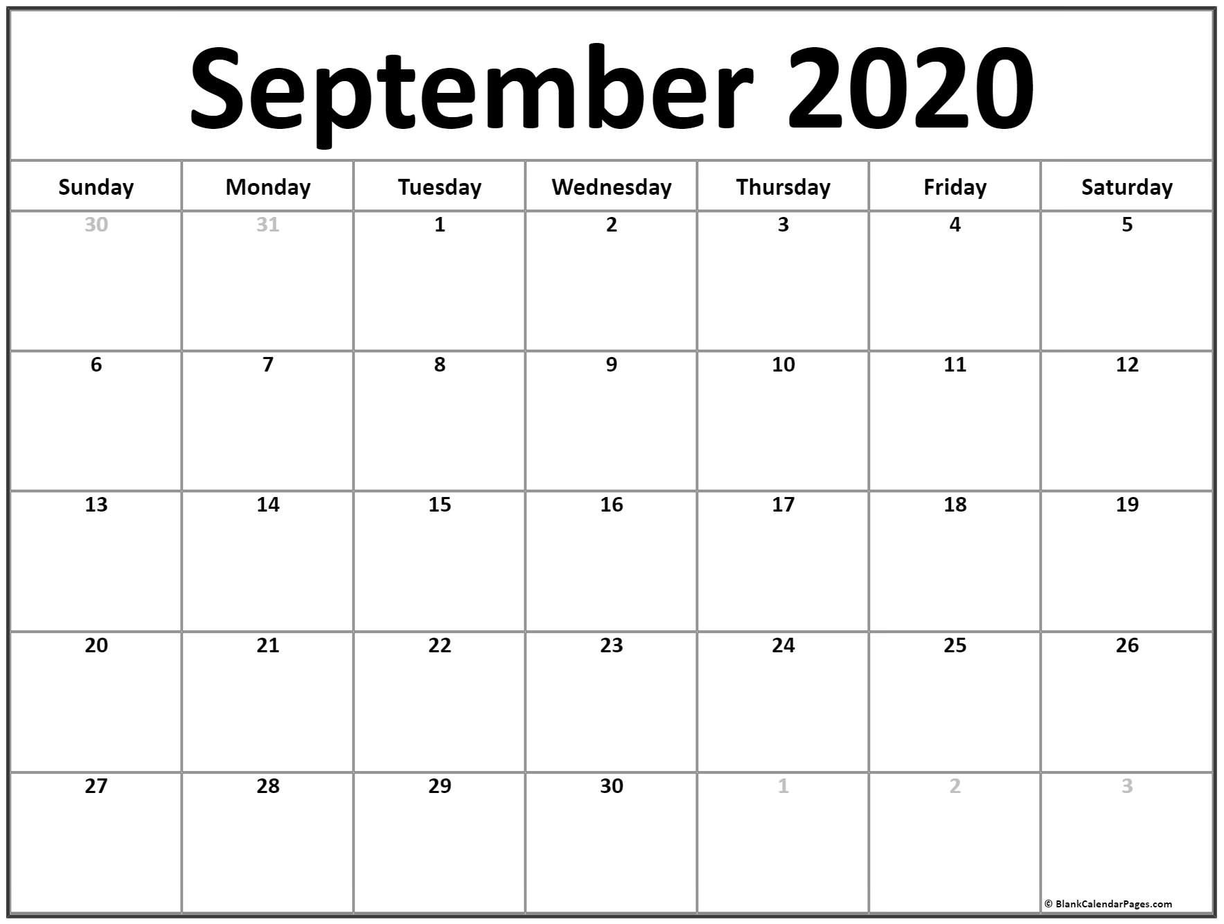 September 2020 Calendar | Free Printable Monthly Calendars-Google Calendar September 2020 Template