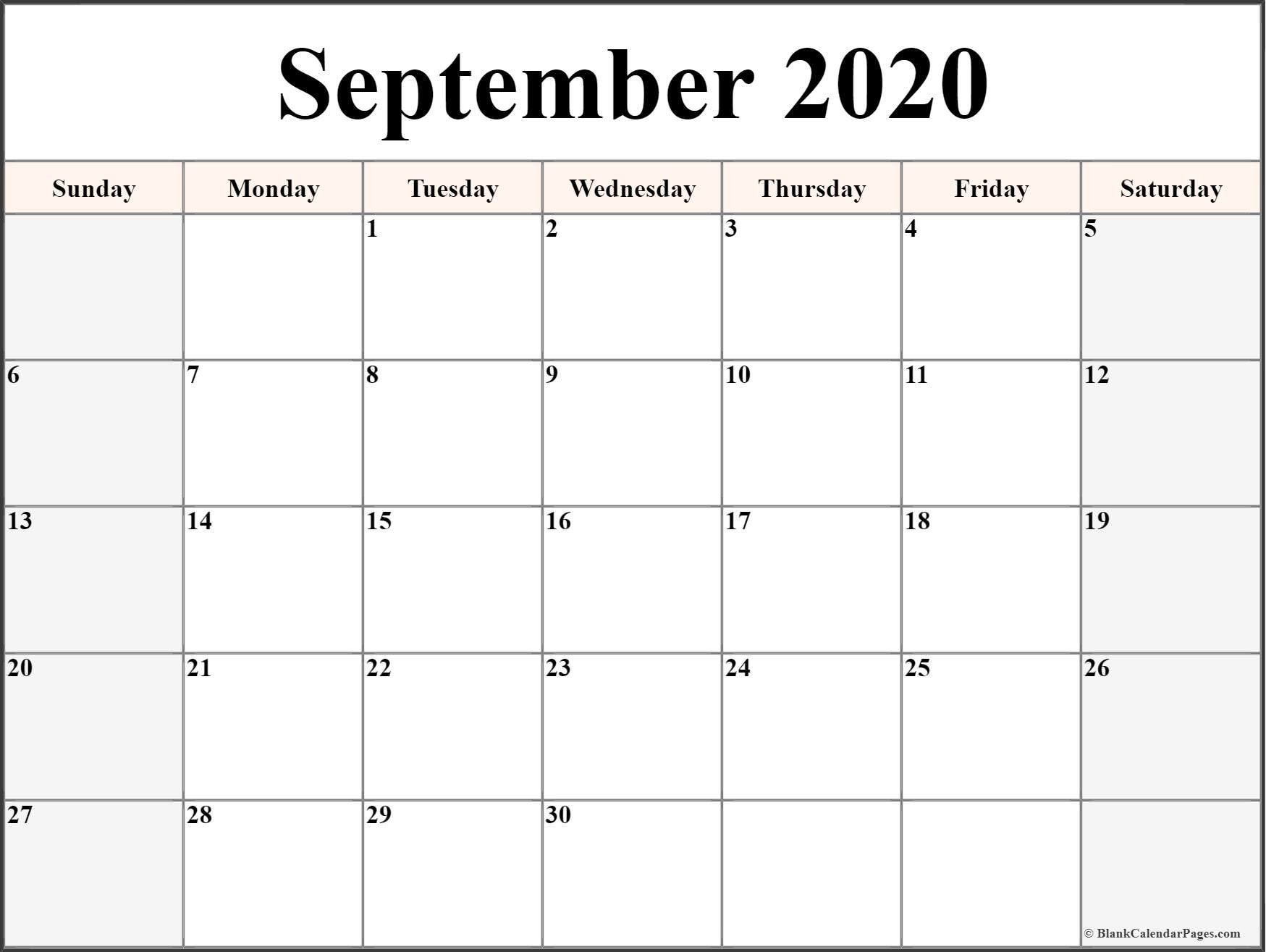 September 2020 Calendar | Free Printable Monthly Calendars-Monday Through Friday September Calendar Template 2020