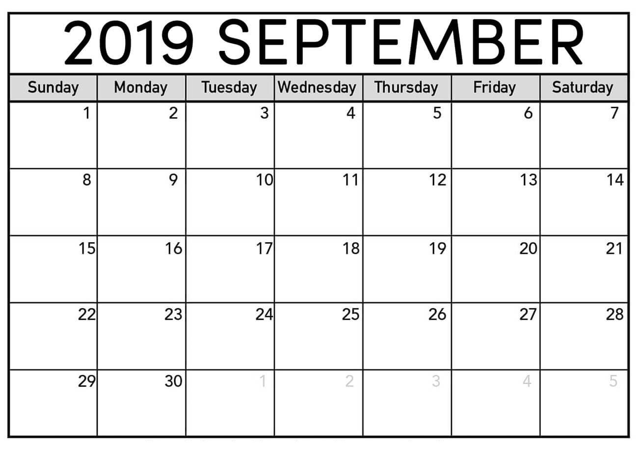 September Calendar 2019 Printable Sheet - Latest Printable-Blank Printable Catholic Calender September