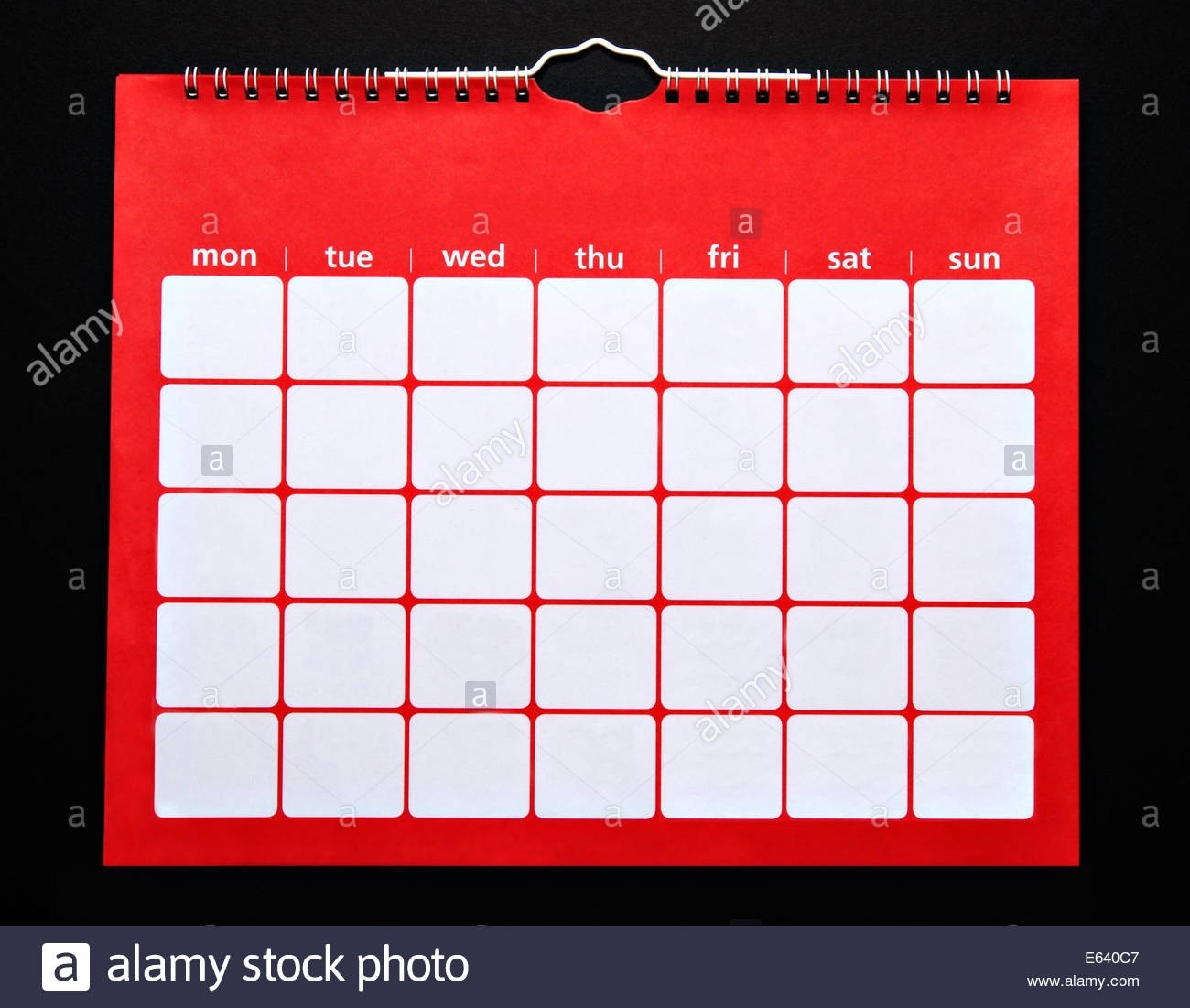 Spiral Bound Calendar Stock Photos &amp; Spiral Bound Calendar-Spiral Bound Monthly Calendar