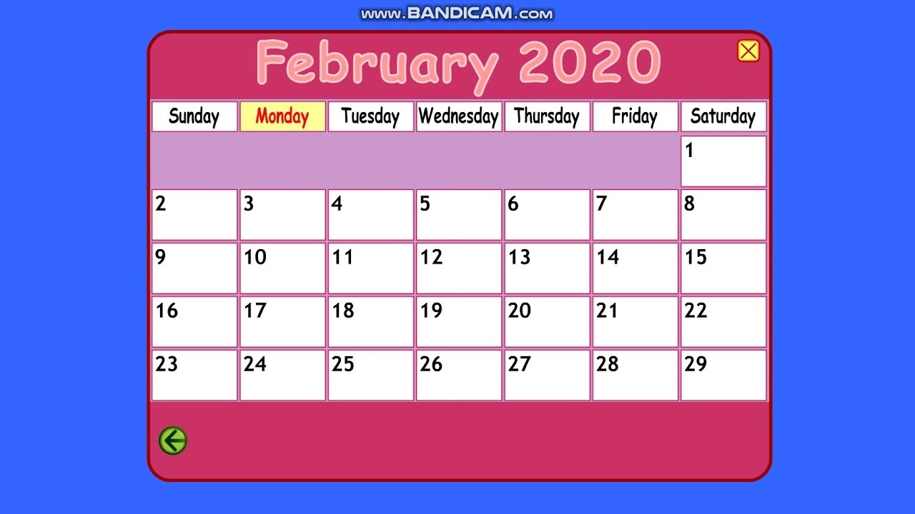 starfall calendar january 2019