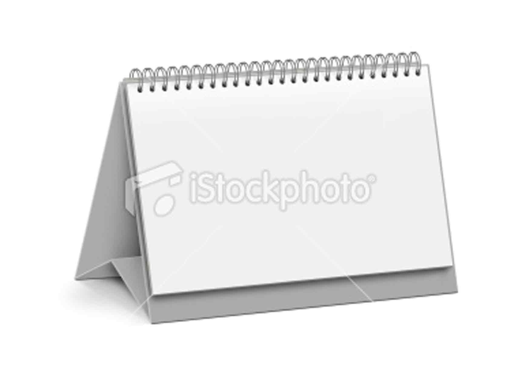 Stock-Photo-18483131-Blank-Page-Desktop-Calendar With Regard-Blank Spiral Bound Calendar