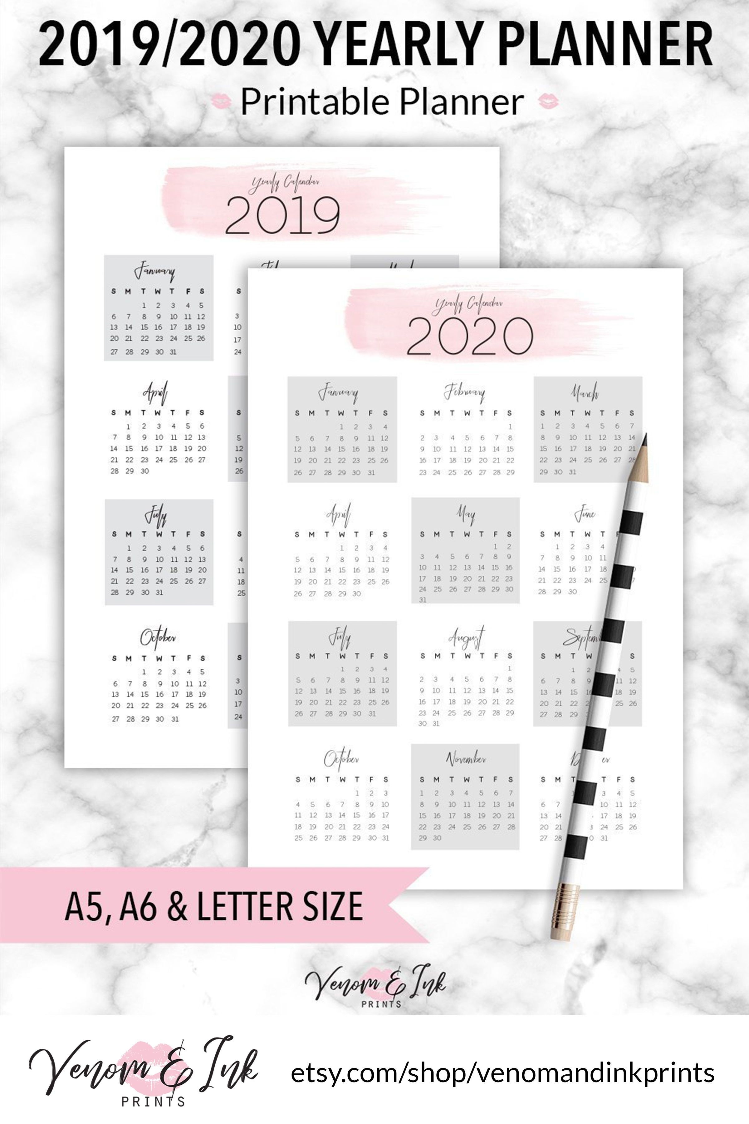 This Yearly 2019 To 2020 Planner Printable Features-Monthly Calendar 2020 Printable Din A4