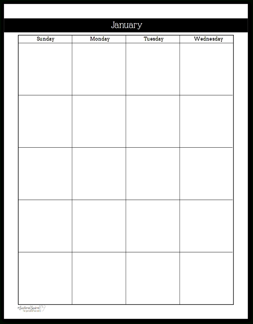Undated Black And White Calendars Featuring Two Pages Per Month-Free Printable 2 Page Monthly Calendar