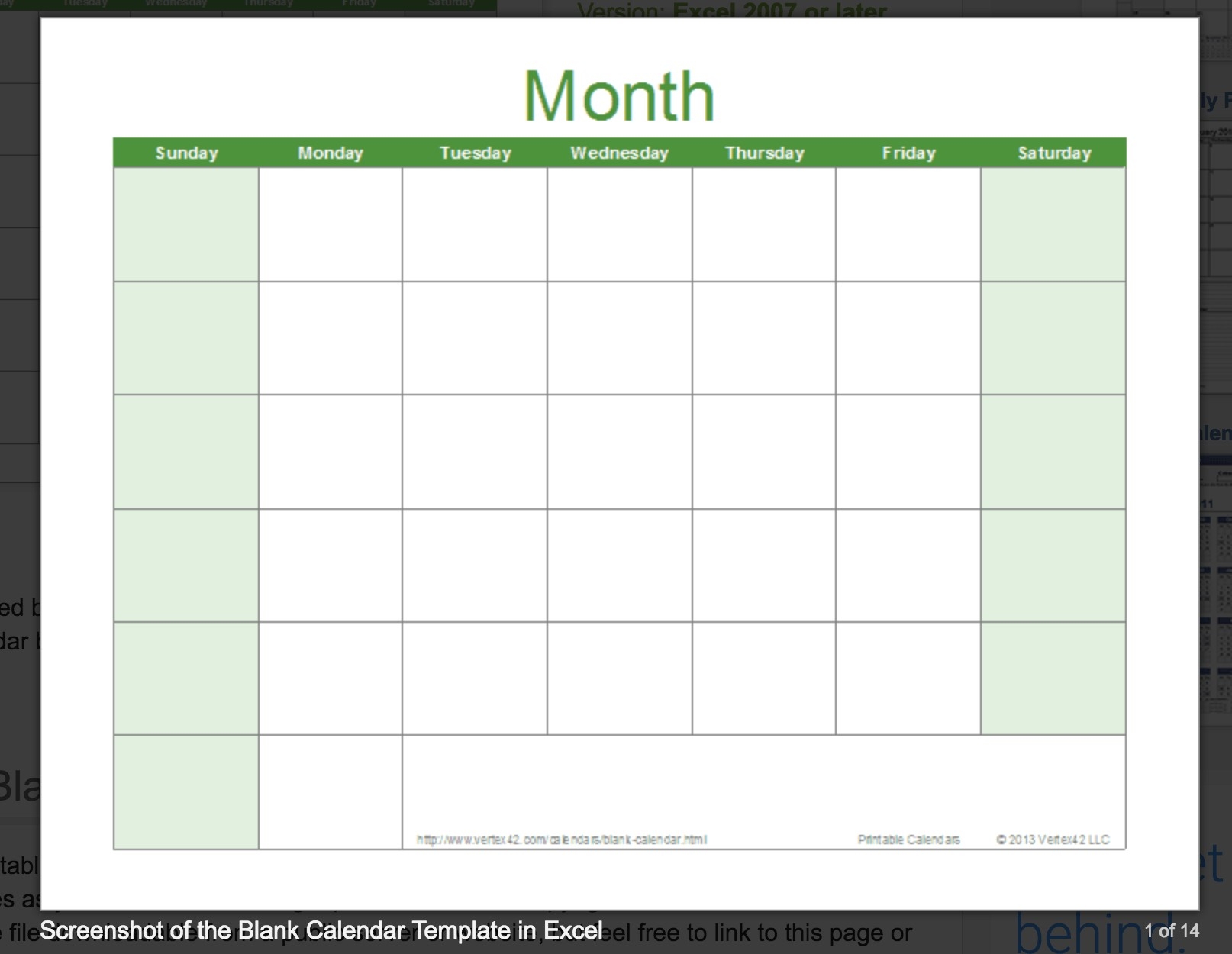 Calendar Templates By Vertex42 Calendar Template Printable
