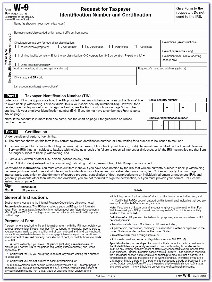 Blank W9 Form 2024 Free Nomi Tessie