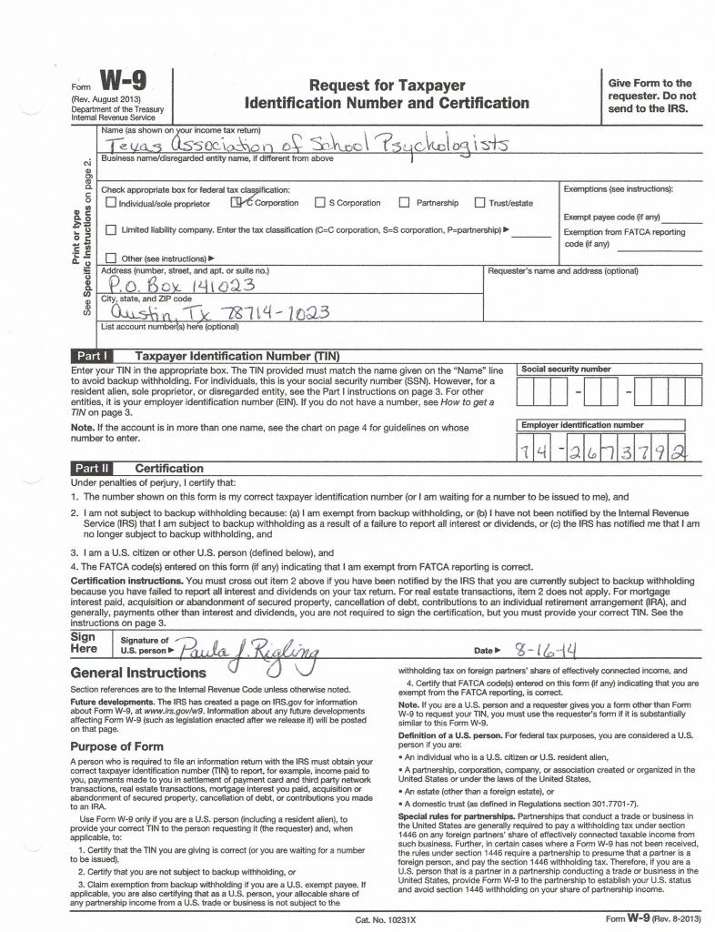 W 9 Tax Form Irs Instructions 9/tax Id Information Blank For-Blank Tn 2020 W9
