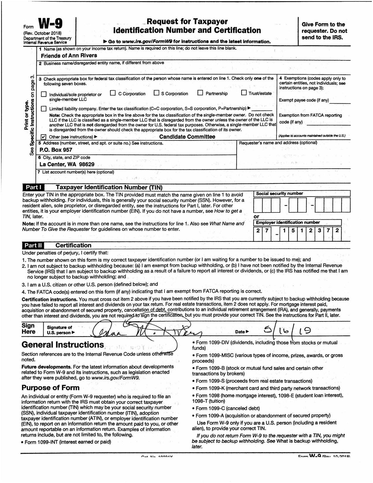 W9&#039;s | Senate Republican Campaign Committee-2020 Form W9 Blank