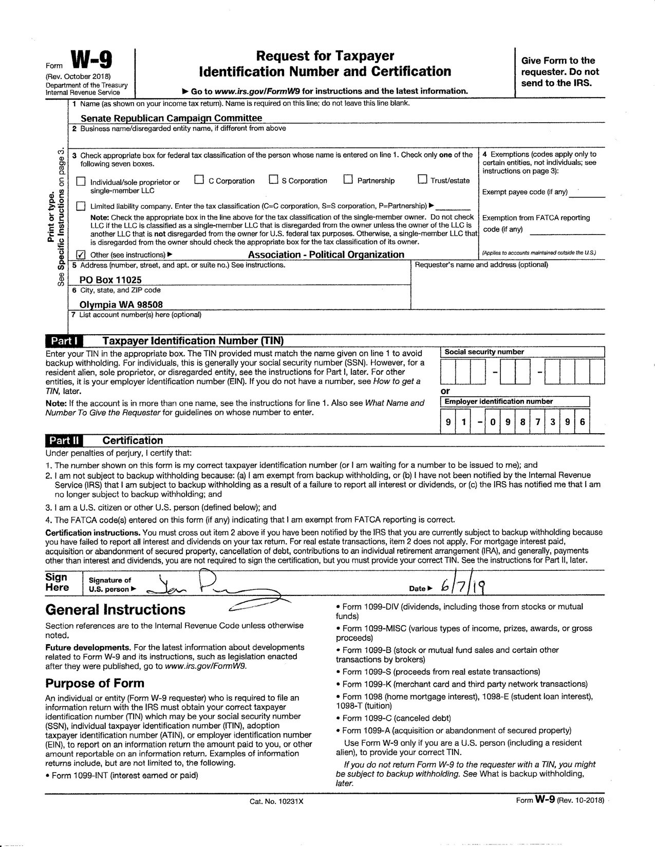 W9&#039;s | Senate Republican Campaign Committee-W9 Blank Form 2020