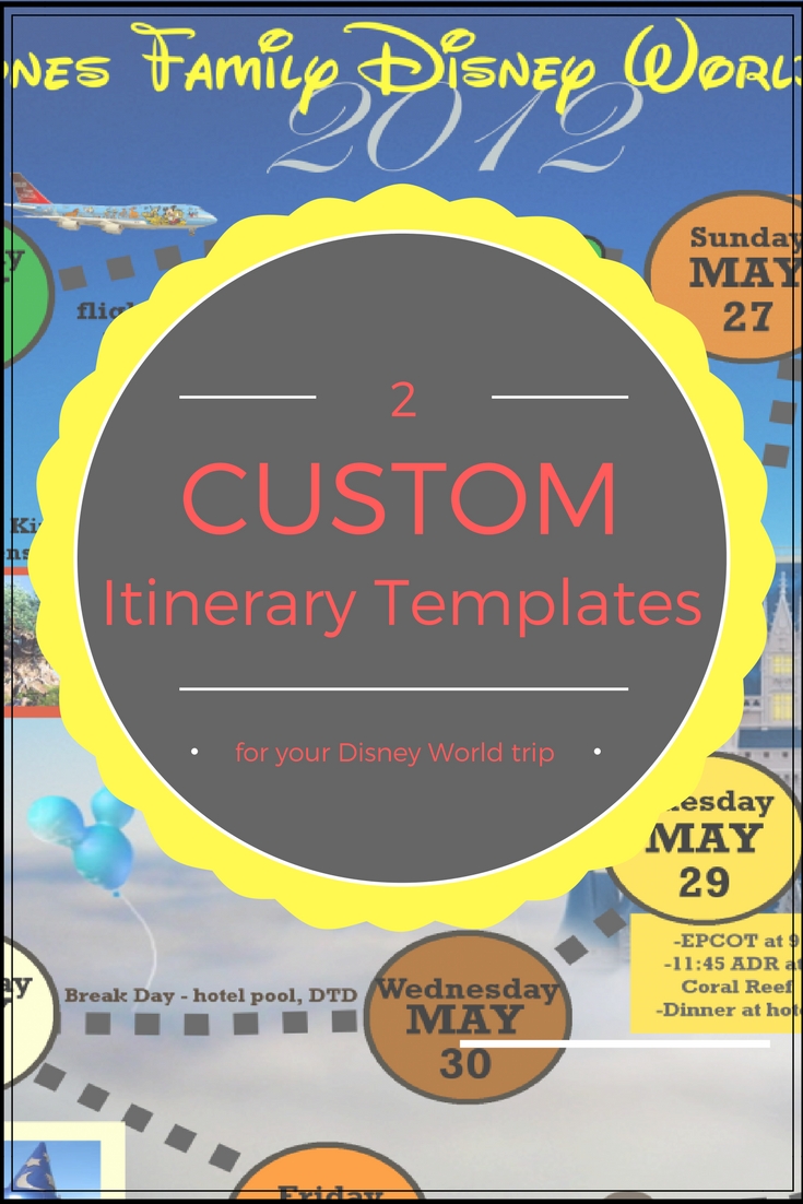 Wdw Itinerary Templates - Free &amp; Printable - Available In-Custom Disney World Itenerary Template