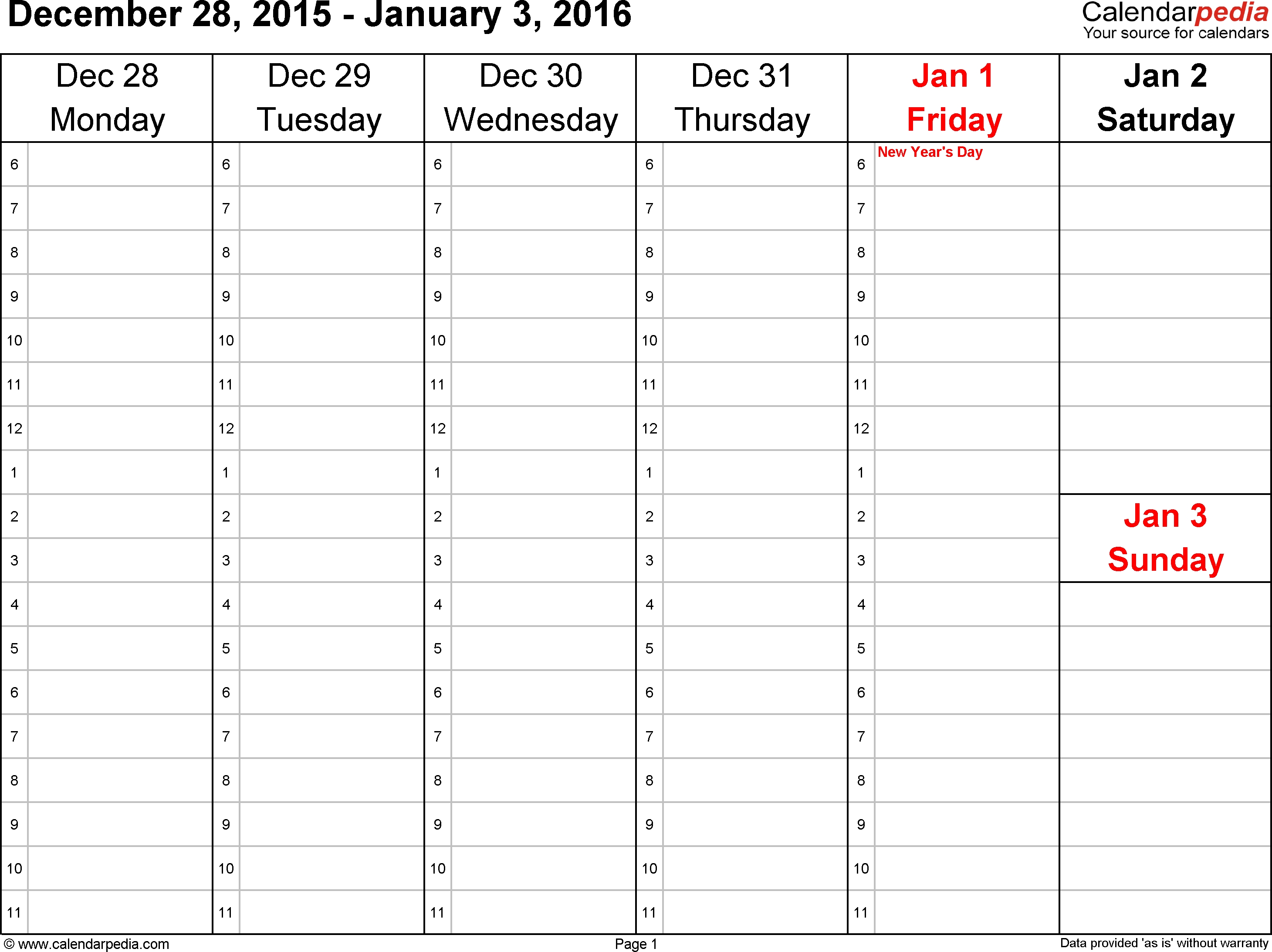 Weekly Calendar 2016 For Excel - 12 Free Printable Templates-Excel Calendar Template 8.5 X 11