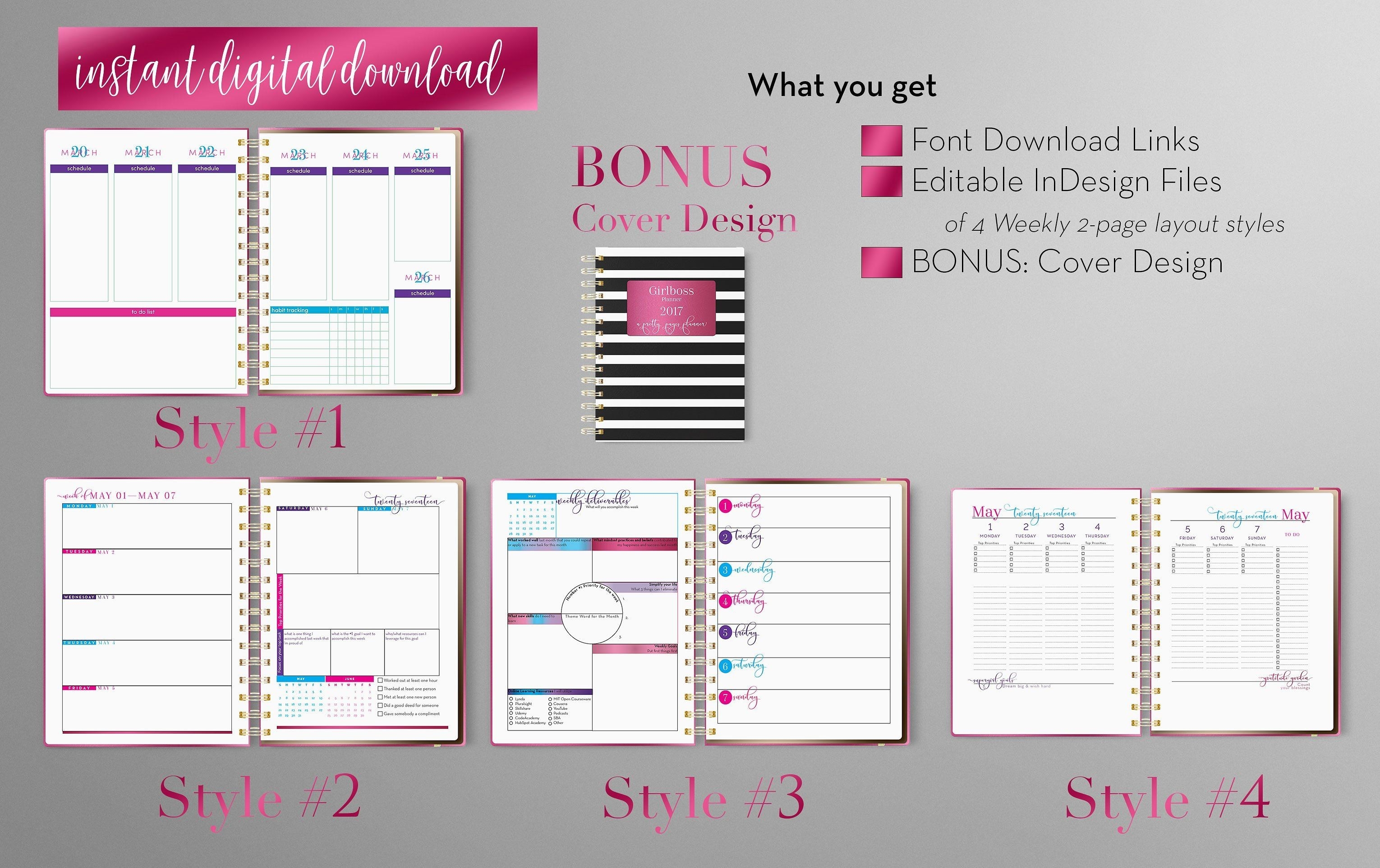 Weekly Calendar | Indesign Template By Indesign Templates On-Planner Templates For Indesign