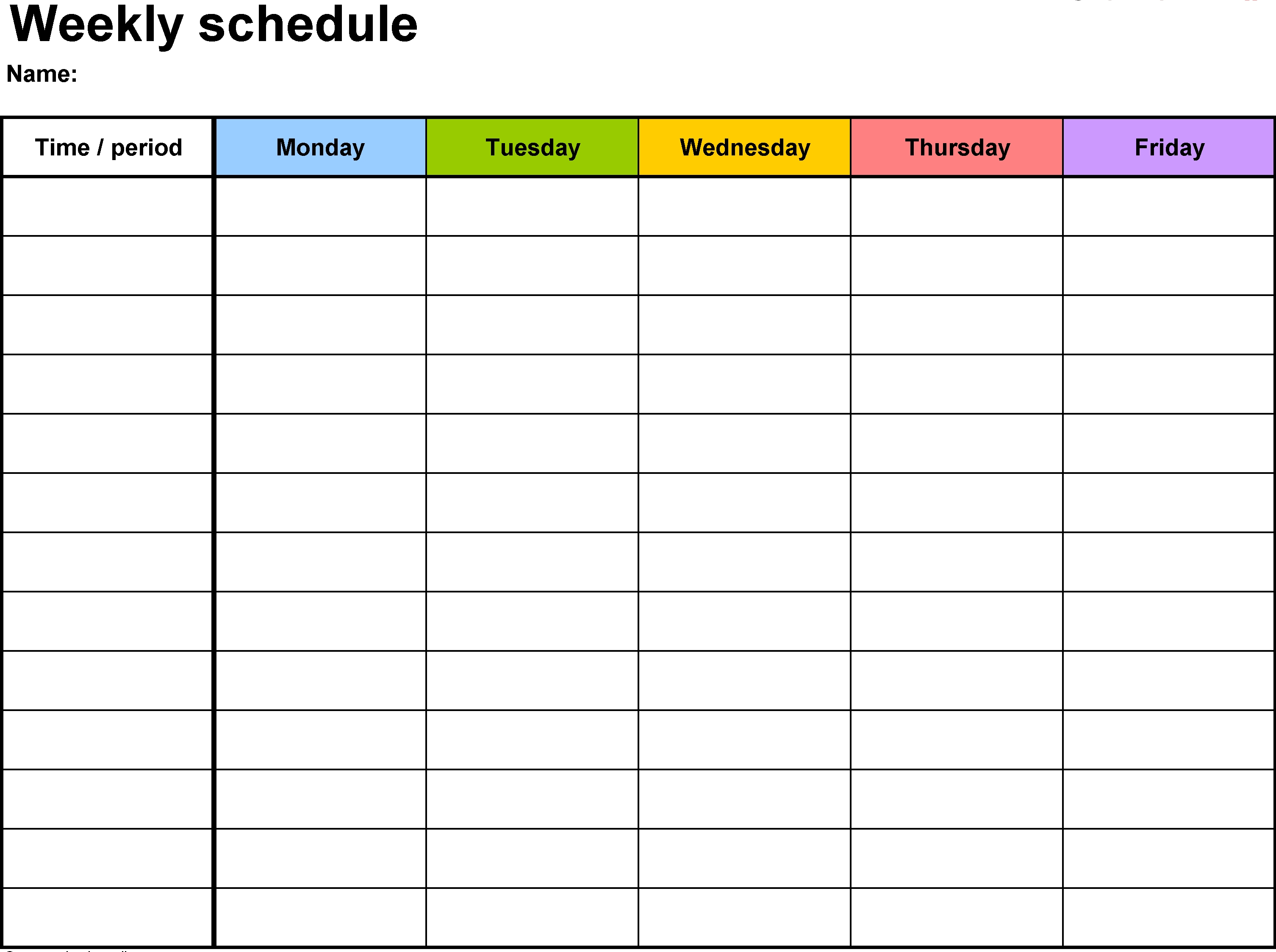 Weekly Calendar Template | Weekly Calendar Template - Word-One Week Calendar Printable Blank