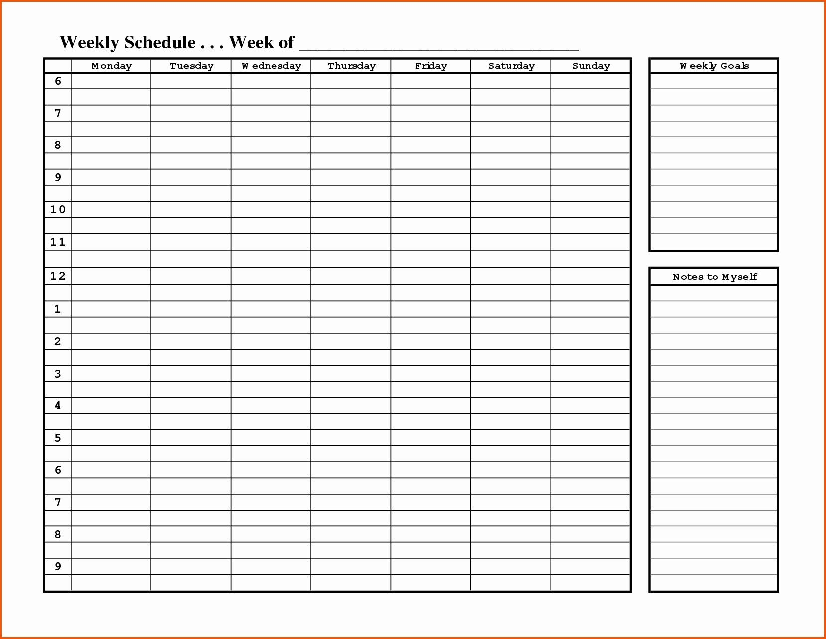 Weekly Hourly Planner Template Word | Printable Templates-Monday To Sunday Weekly Planner Template Word