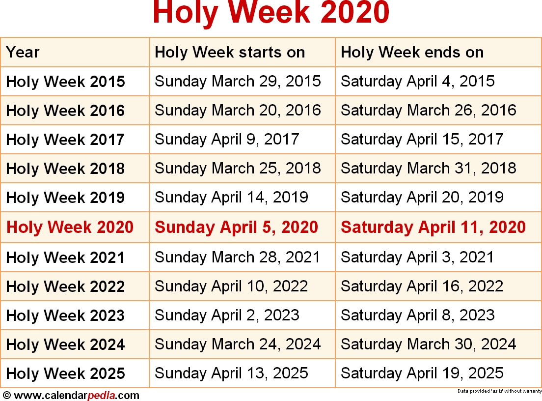 When Is Holy Week 2020 &amp; 2021? Dates Of Holy Week-Philippines Holidays 2020 Calendar