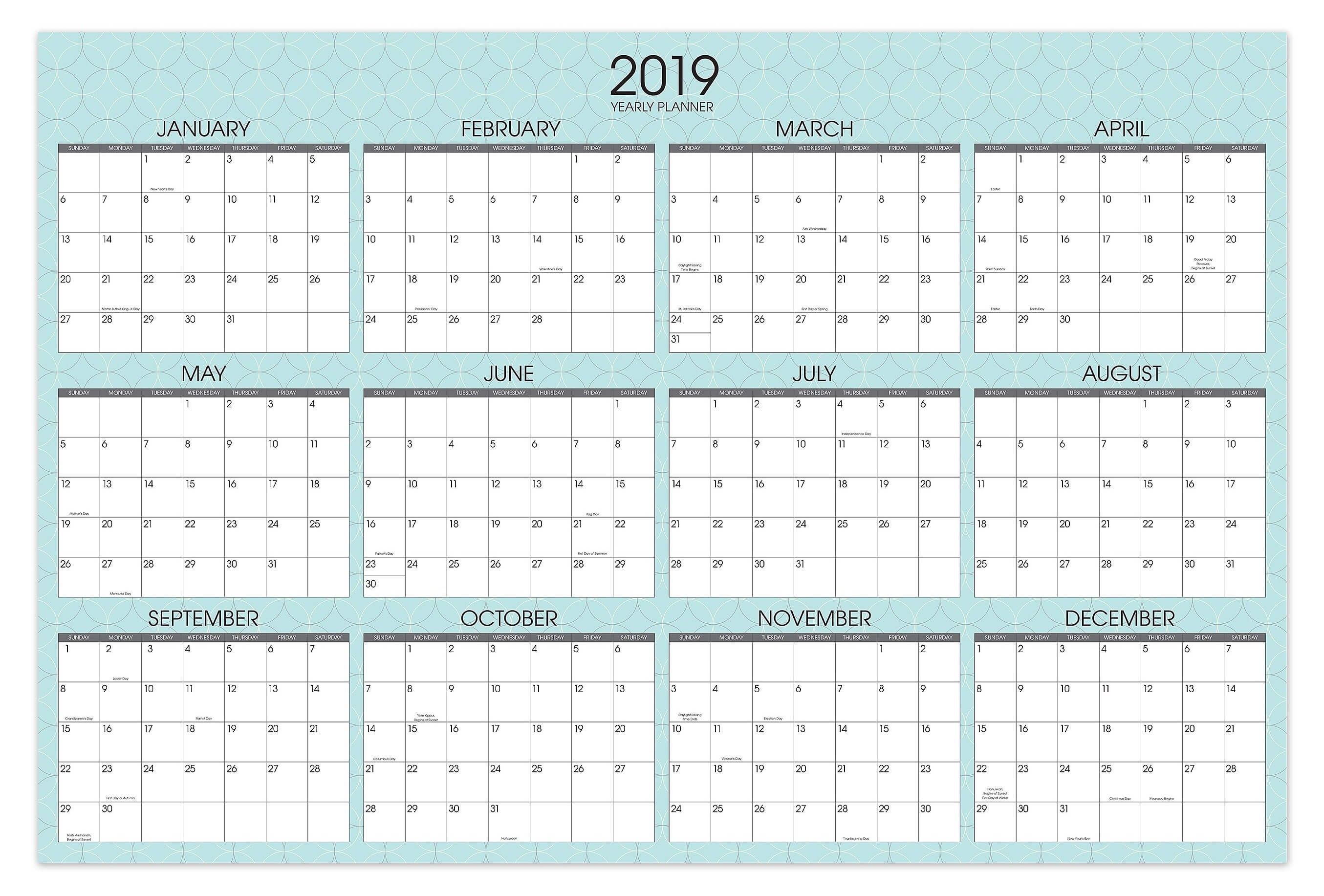 Yearly Calendar Template By Vertex42 Com