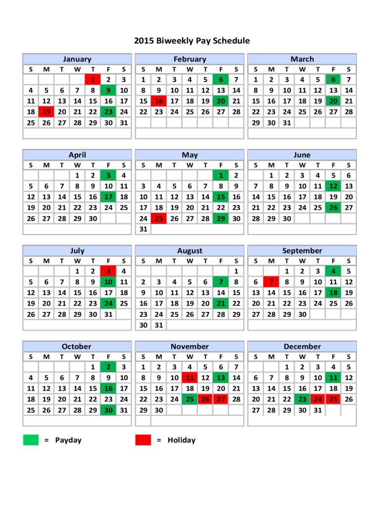 2019 Biweekly Payroll Calendar Excel - Professionally Designed Templates