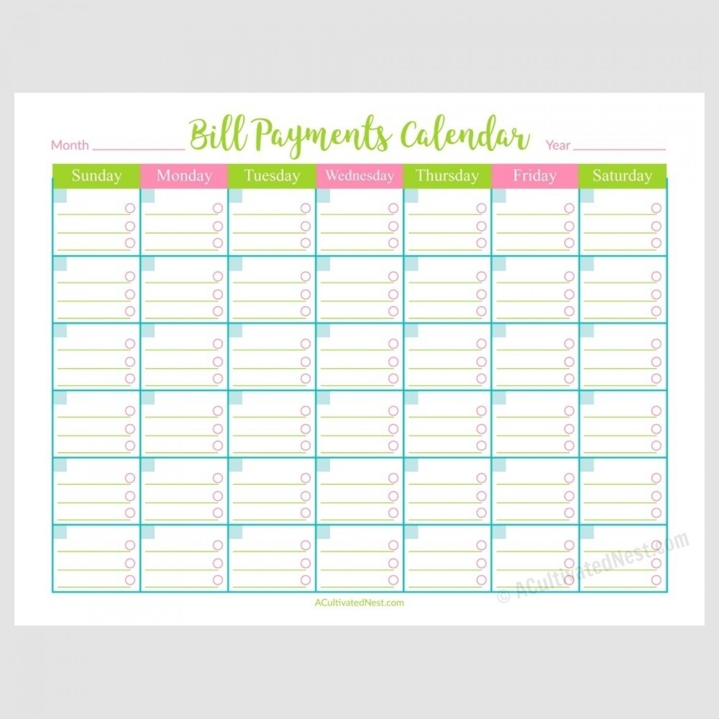 011 Printable Calendar For Billing Template Ideas Best Bill-Billing Calendar Template 2020