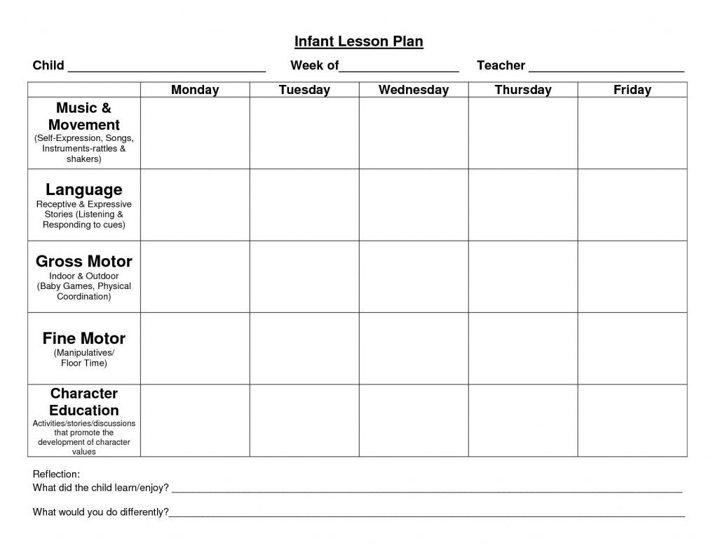 023 Lesson Plan Template Preschool Weekly Outstanding Ideas-Printable Template Childcare Lesson Plan 2020