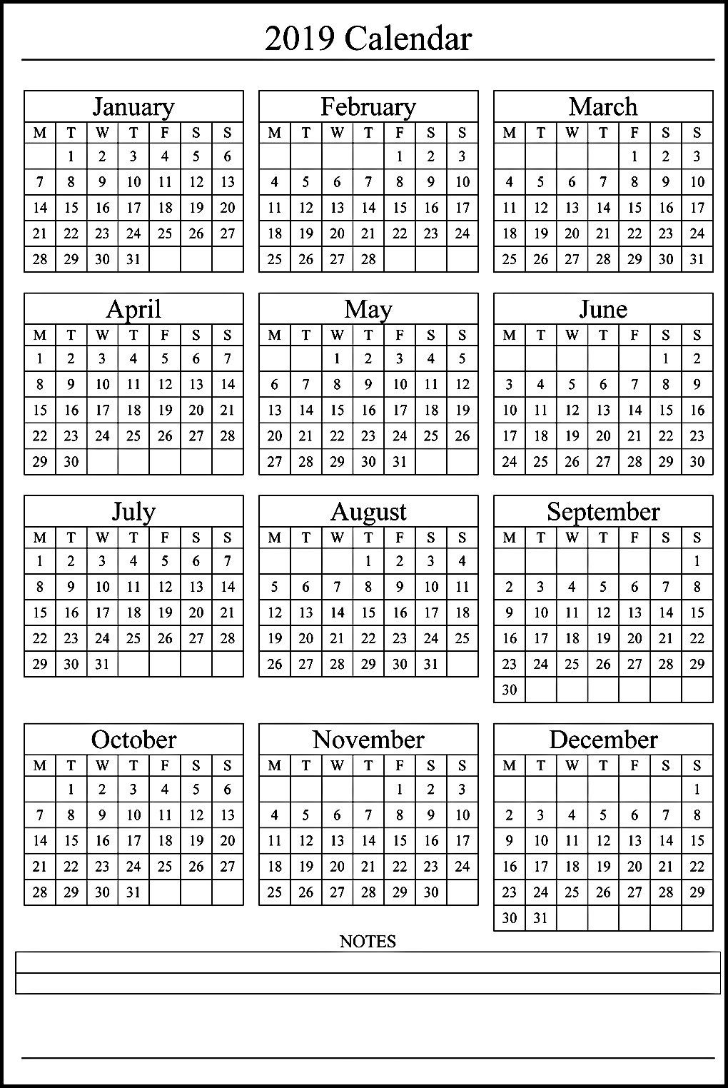 12 Month At A Glance Fill In Template Calendar Calendar Template Printable