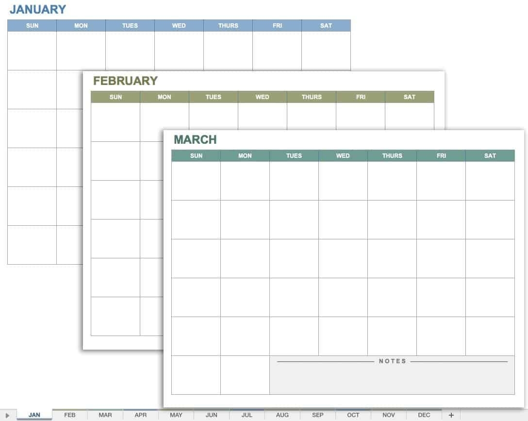 15 Free Monthly Calendar Templates | Smartsheet-Blank Calendar Template Starting With Monday