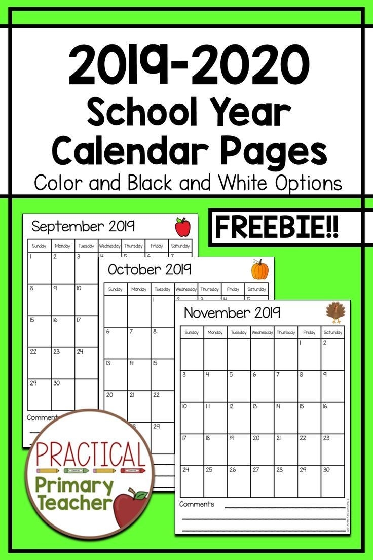 2019-2020 Calendars Free | Classroom Calendar, Teacher-Blank Preschool Class Calendar