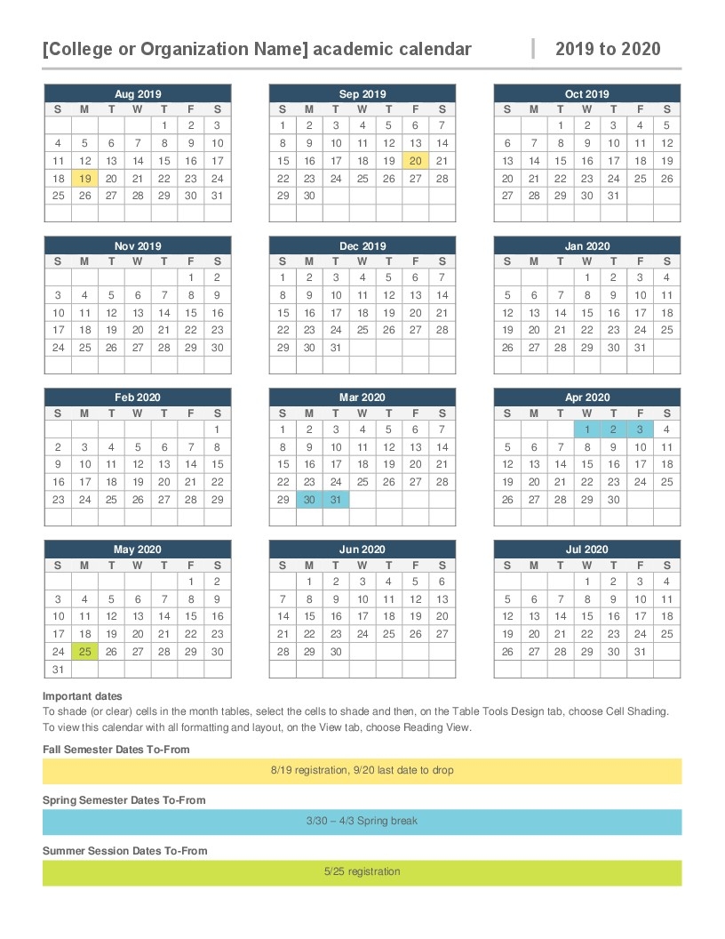 2020 Attendance Calendar Template - Wpa.wpart.co-Printable 2020 Attendance Calendar Template