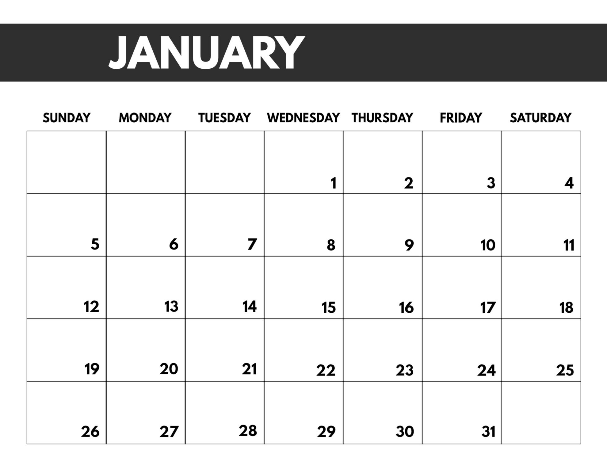 2020 Free Monthly Calendar Template - Paper Trail Design-8.5 X 11 Calendar Template