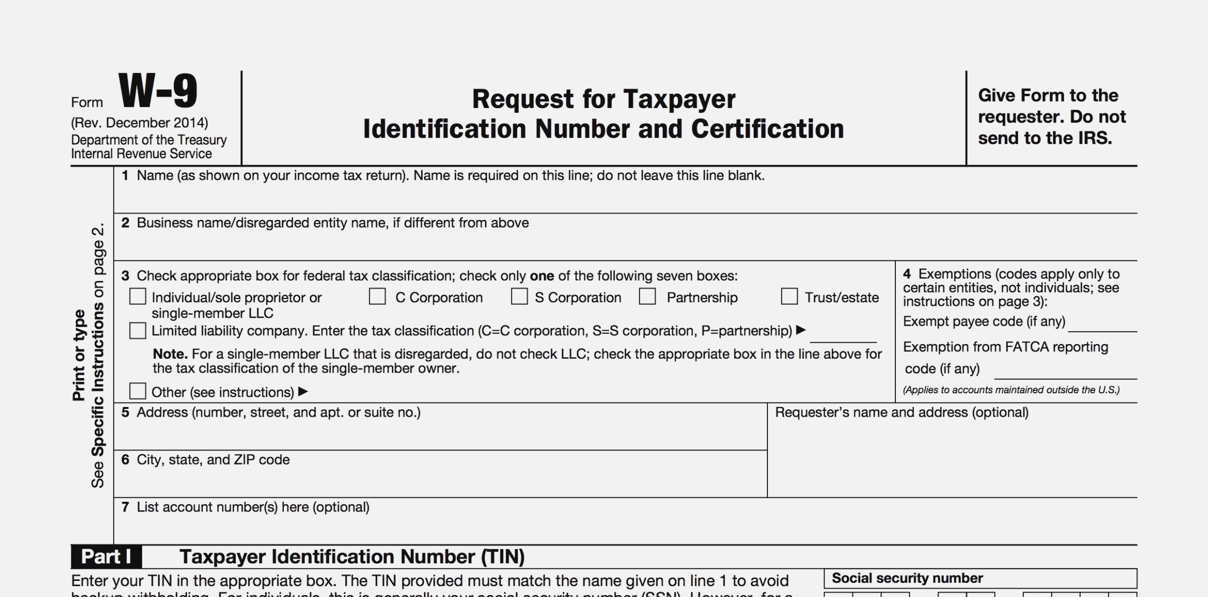 30 2019 W9 Printable Form | Andaluzseattle Template Example-Blank W 9 To Print