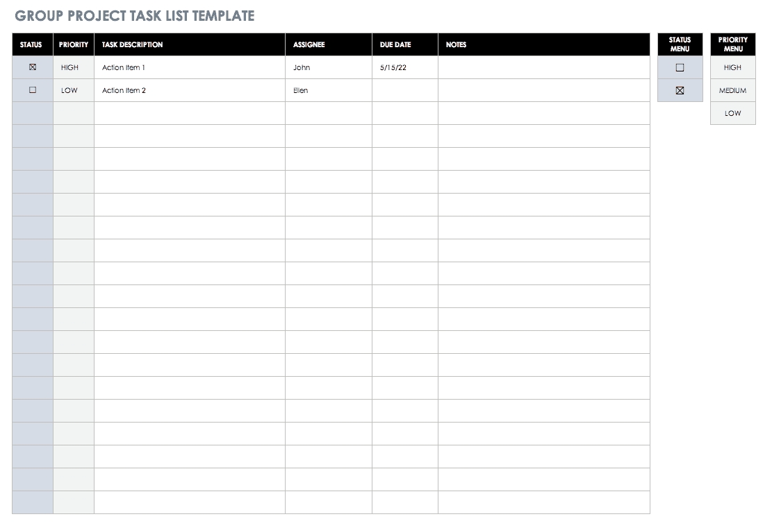30+ Free Task And Checklist Templates | Smartsheet-Blank Monthly Checklist Printable