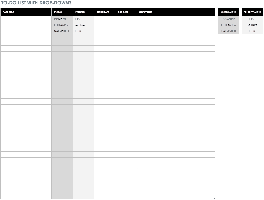 30+ Free Task And Checklist Templates | Smartsheet-Blank Monthly Checklist Printable