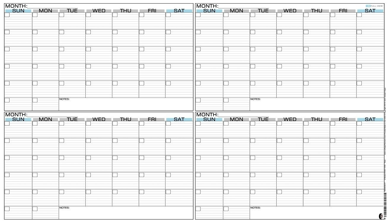 4 Month Blank Calander | Calendar Template Printable