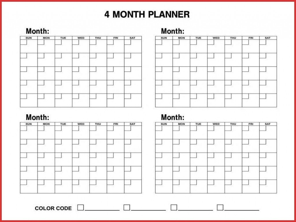 4 Month Blank Calendar - Wpa.wpart.co-4 Month Blank Calander