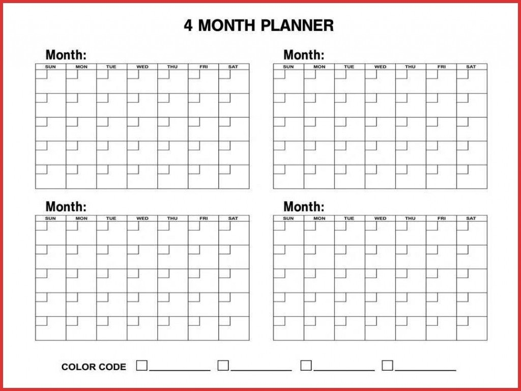 4 Month Blank Calendar - Wpa.wpart.co-Blank Calendar 4 Months