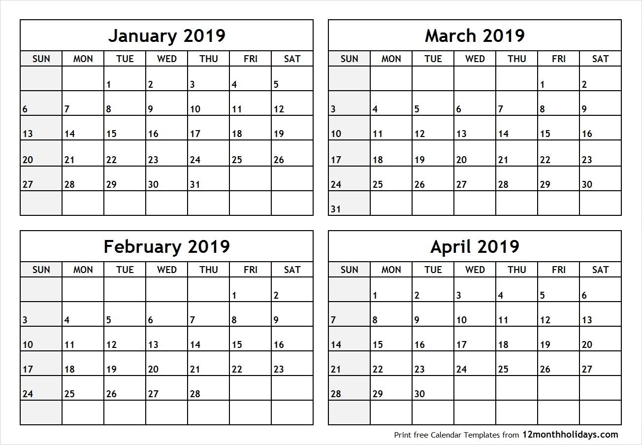 4 Months Calendar 2020 - Wpa.wpart.co-4 Month Calendar 2020 Template