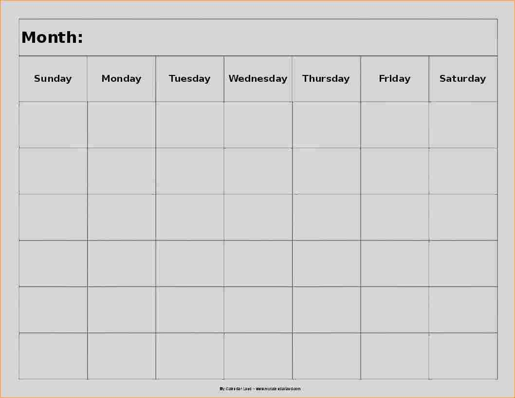 8 Week Blank Calendar Printable Calendar Template Printable