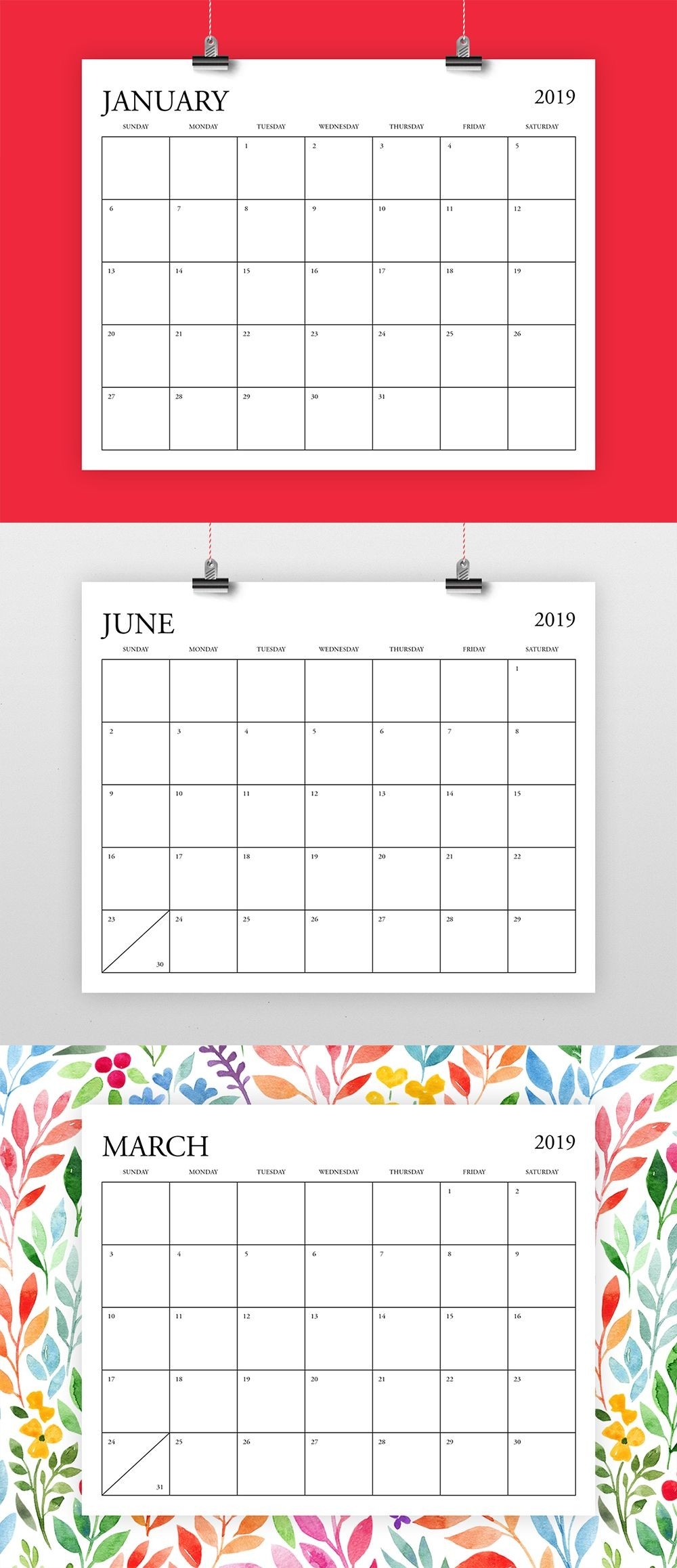 8X10 Inch 2019 Calendar Template | *fits 8.5&quot; X 11&quot; Home-8.5 X 11 Calendar Template