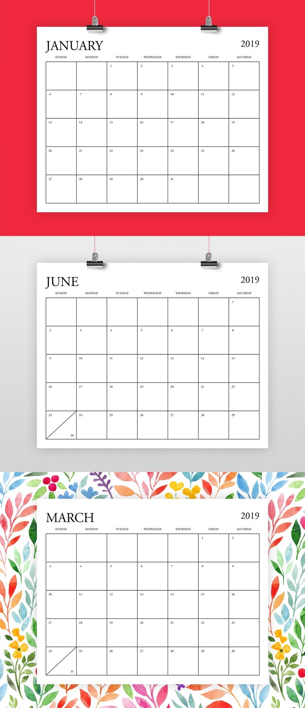 8X10 Inch 2019 Calendar Template | *fits 8.5&quot; X 11&quot; Home-Blank Monthly Calendar Printable 8.5 X 11