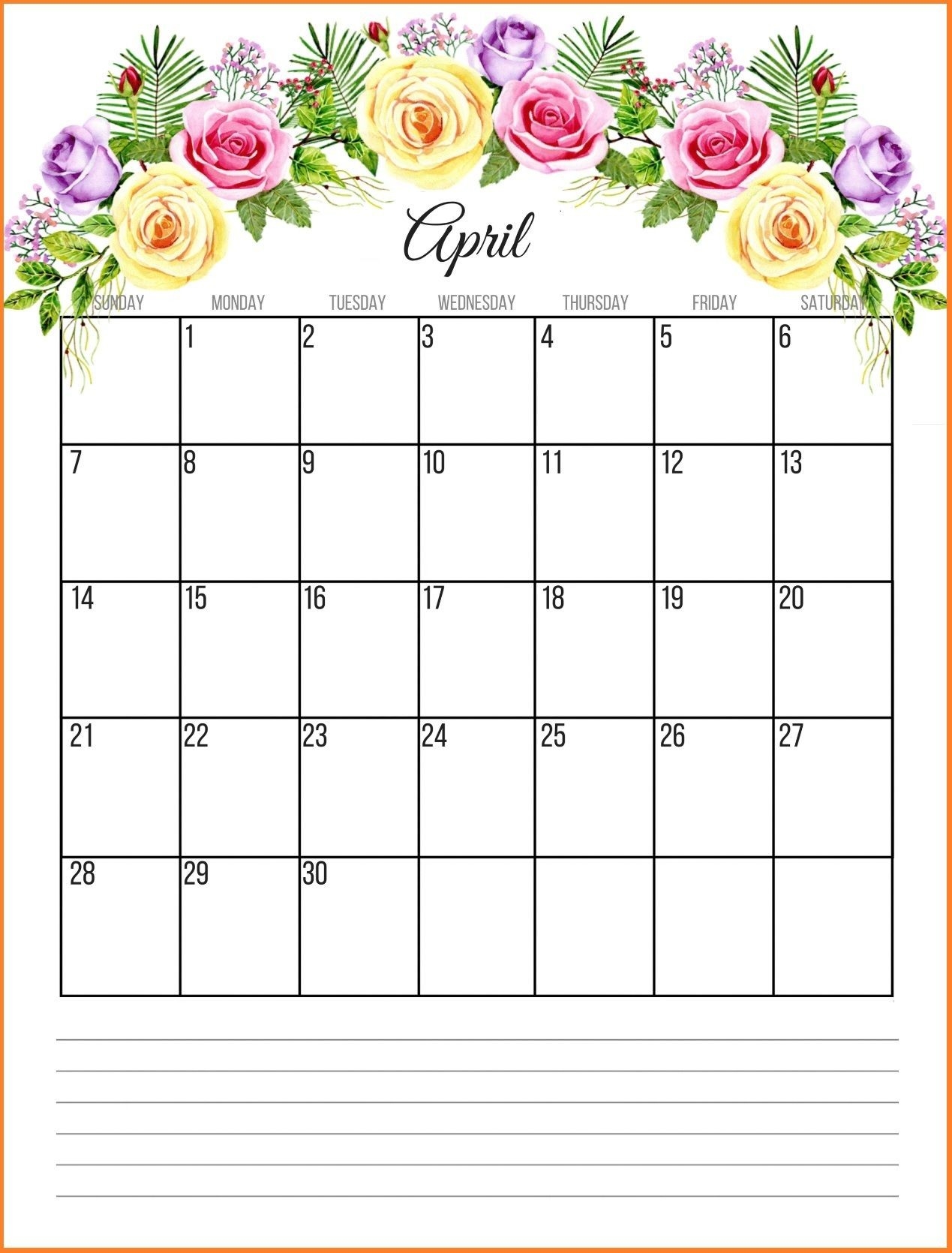 April 2019 Floral Calendar | June 2019 Calendar, Calendar-Template For Calendars With Flowers