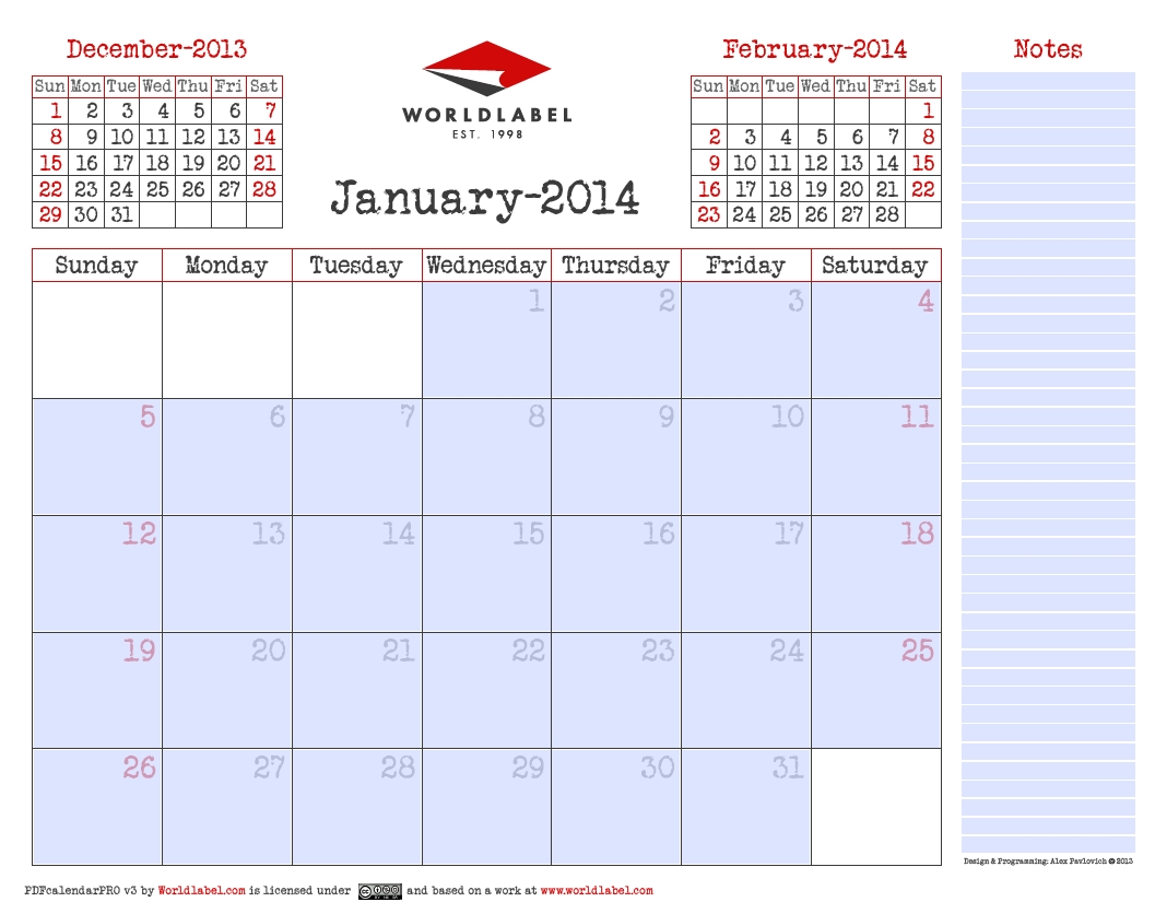 Blank 2014 Editable Fillable Pdf Calendar Pro | Free-Calendar Template Fillable Pdf