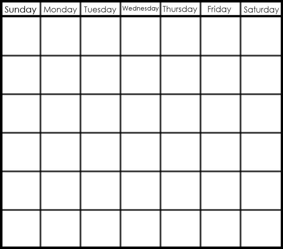 Printable Blank 5 Week Calendar