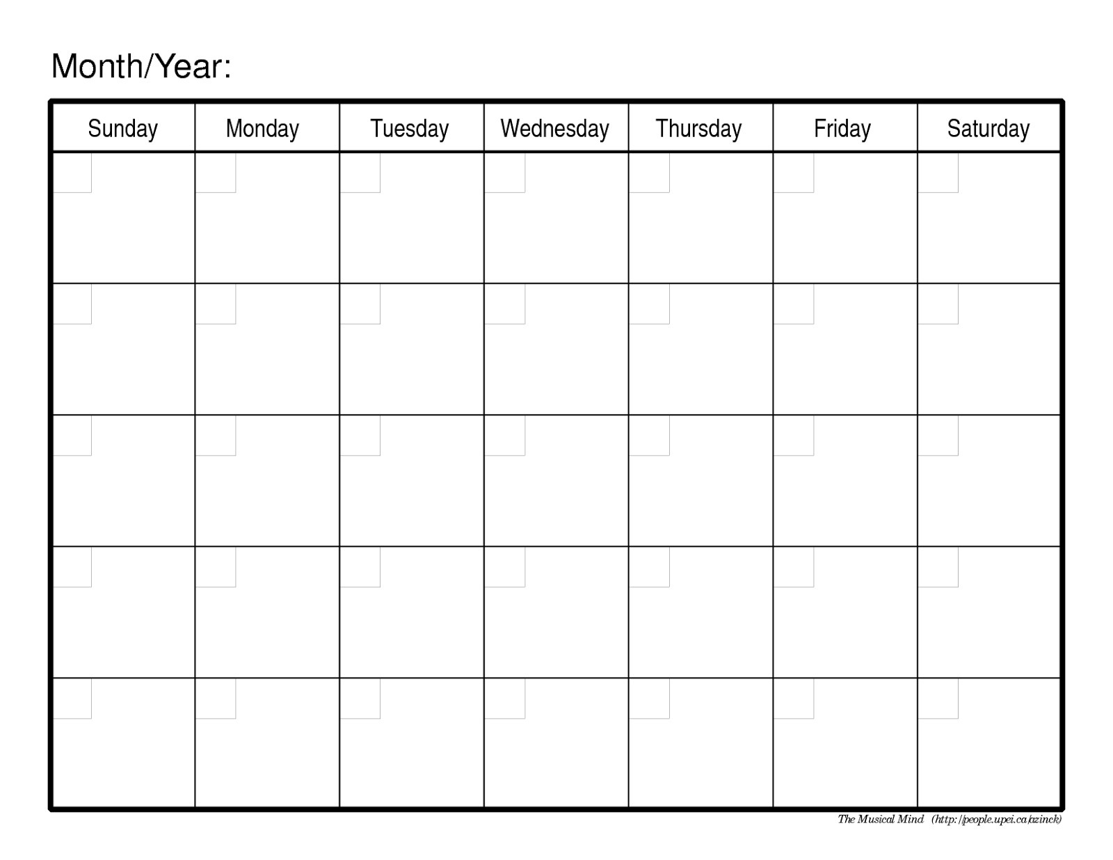 Blank Calendar No Dates - Wpa.wpart.co-Blank Printable Monthly Calendar With No Dates