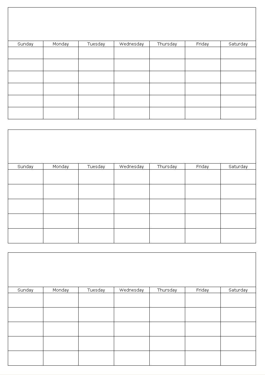 Blank Calendar Page | You Can Find This Calendar In: Blank-3 Month Blank Calendars