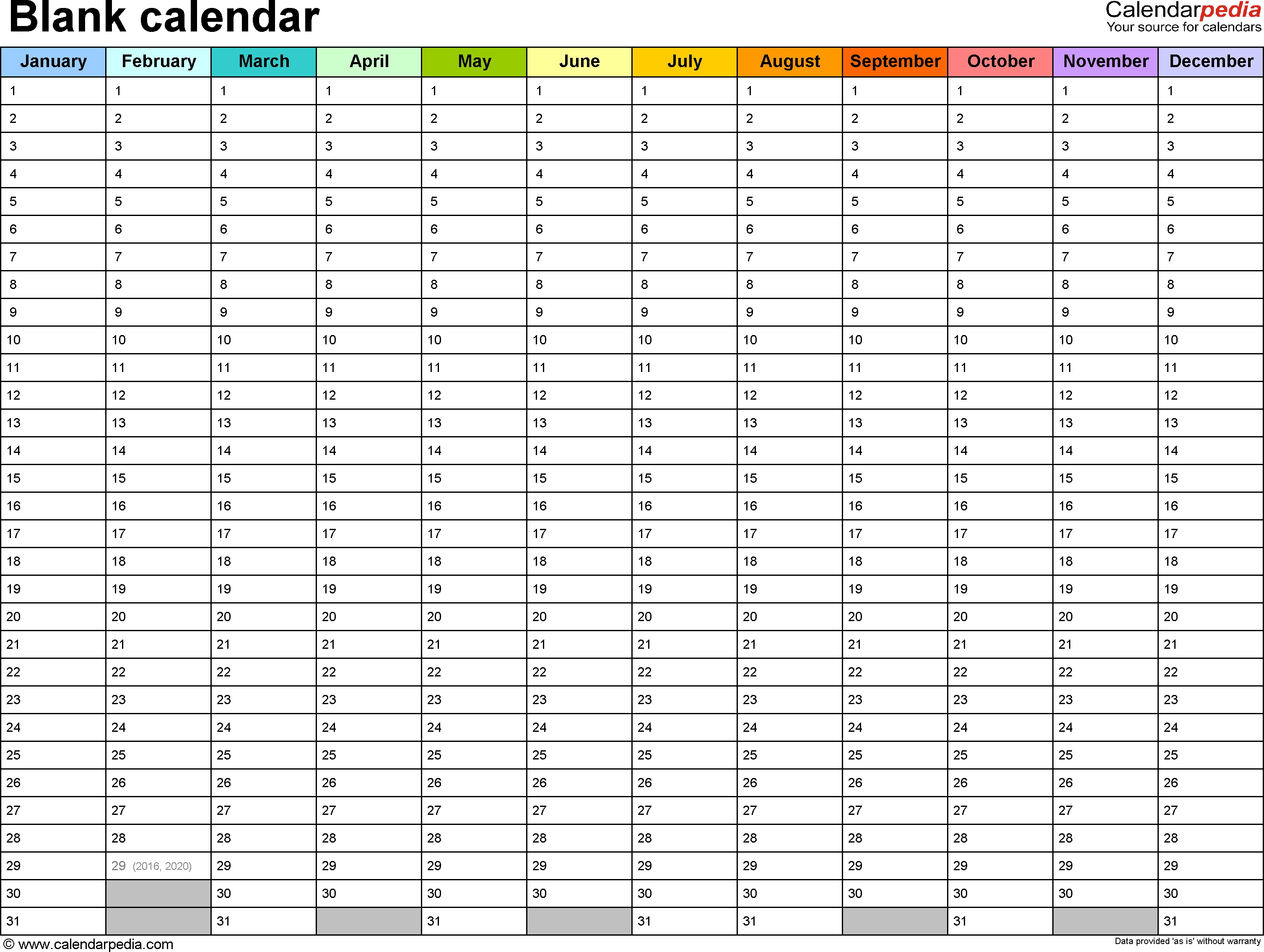 Blank Calendars - Free Printable Microsoft Excel Templates-Blank Yearly Calendar Template In Word 2003