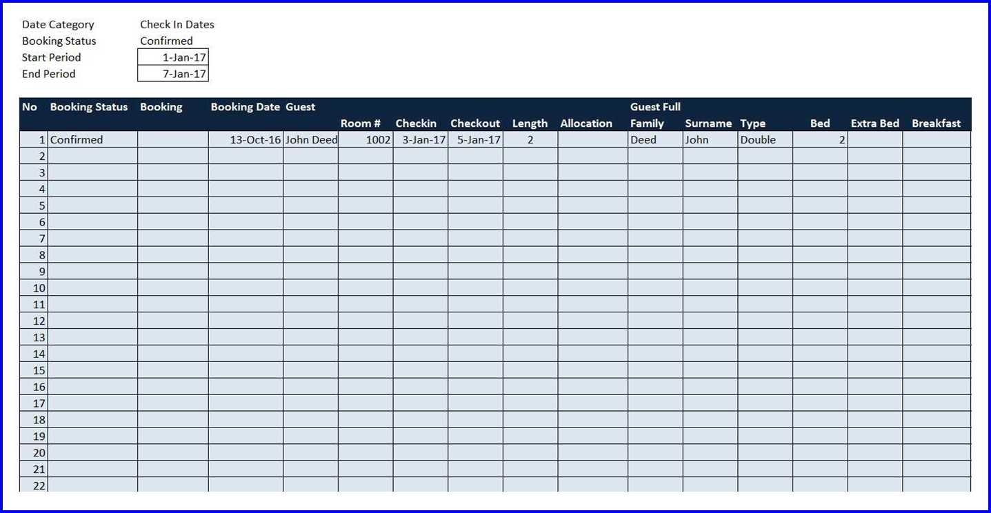 Booking And Reservation Calendar » Exceltemplate-Free Reservation Calendar Template